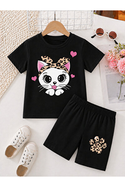 VODEXA Boys Girls T-Shirt Shorts Set 100% Cotton Summer Comfortable Fit Print...