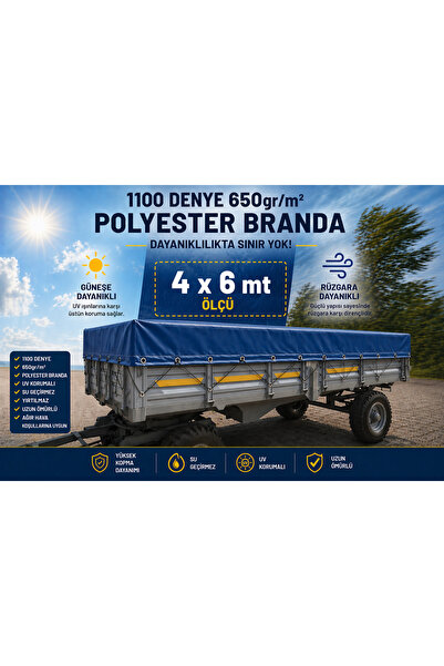 BRANDACIM RÖMORK BRANDASI 4x6MT-GENEL KULLANIM-TRAKTÖR-KAMYONET-650gr KALIN B...