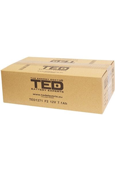 TED Electric Acumulator Stationar AGM VRLA Etans 12V 7.1A F2 T2, Dimensiuni 151mm x 65mm x h94mm