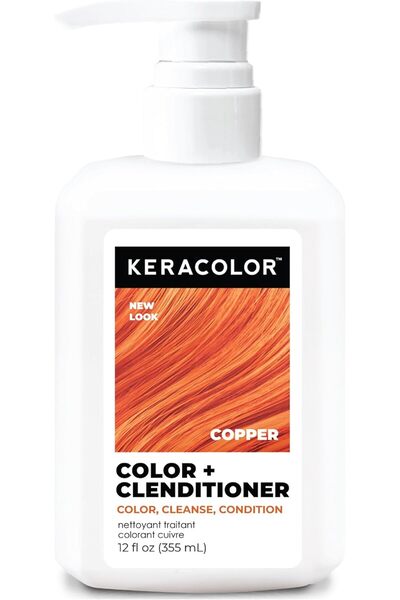 KERACOLOR صبغة شعر + بلسم، صبغة شعر شبه دائمة، لون نحاسي، 12 أونصة سائلة، أخضر