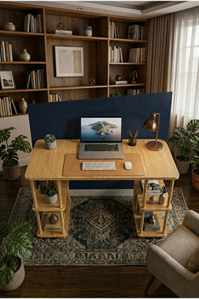 tridihome Kitaplıklı Bilgisayar Masası Raflı Çalışma Masası Modern Dekoratif ...