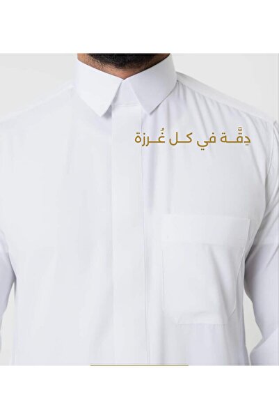 Fakhamat Almalbas ثوب رجالي صيفي سعودي – قماش ساده خفيف الوزن، واسع، تصميم أنيق بأكمام واسعة، مقاس:58-26 اللون : ابيض