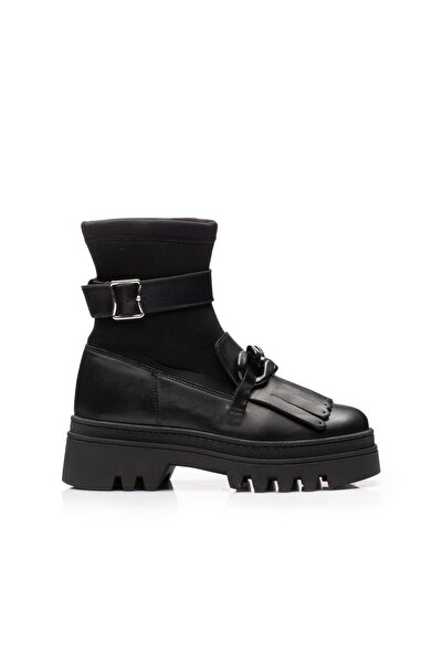 UrbanShoes Ghete damă din piele naturală, Leofex - 410 Negru box