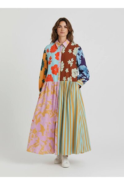 HANIQA Γυναικείο φλοράλ φόρεμα σε vintage στυλ