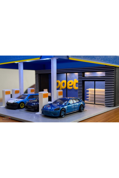 Atılgan 3D 1/64 Ölçek Opet Benzinlik Diorama Model Araba Sergileme Rafı Benzi...