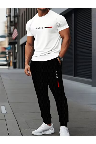 PAVRO Unisex Oversize Σετ Φόρμας με Μικτό Σχέδιο και Στάμπα, Άνετο Σετ Φόρμας...