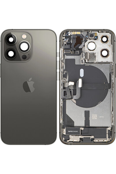 Apple iPhone 13 Pro Battery Cover, With Middle Housing, Full Parts, Black (Gr...