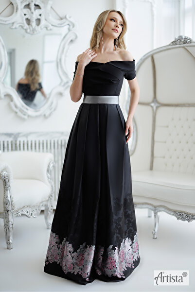 Artista Φόρεμα με καρδονέ και floral τύπωμα στο τελείωμα