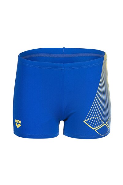 ARENA B Bright Swim Short Neon Blue-Yellow Star Erkek Çocuk Mayosu