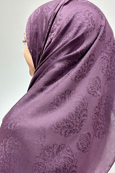 Firuze scarf Cotton & Bamboo Purple Jacquard Shawl