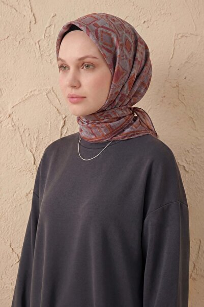 Silk Home وشاح ناعم بنمط هندسي أرجواني باستيل 90x90