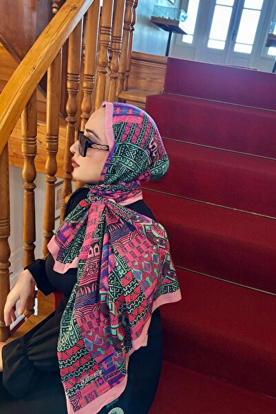 Firuze scarf MOZAİK DESEN PEMBE SOFT ŞAL