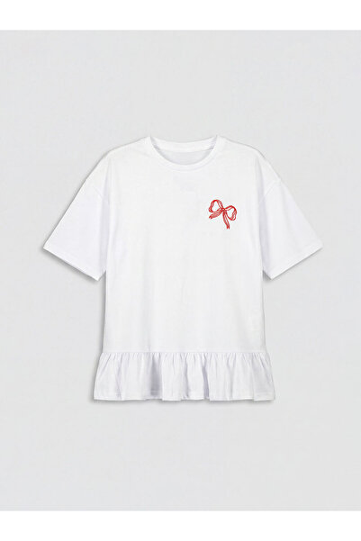LC Waikiki I Bowknot Printed Ruffle Girl's T-Shirt from Freezen Store