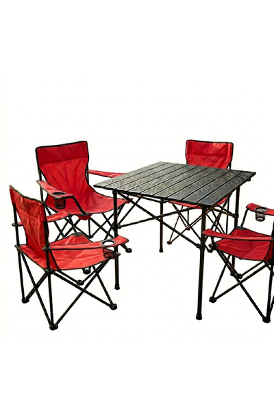 Pulse Outdoor Katlanabilir Kamp Masa Sandalye Seti 4 Kişilik – Taşınabilir Ka...