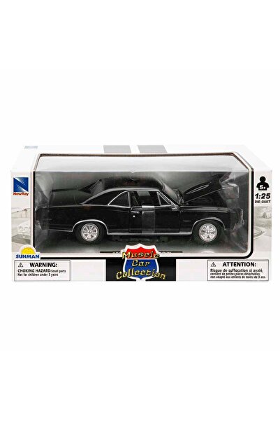 New Ray Masina metalica, New Ray, 1966 Pontiac GTO, Negru, 1:25
