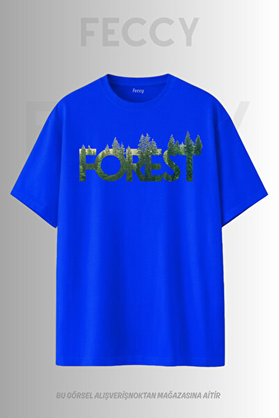 FECCY Premium Forest Printed Hunter Theme Unisex Oversize Γυναικείο T-Shirt Α...