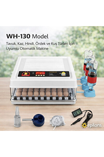 Epilons Wh-130 Kuluçka Makinesi -Tavuk Kaz Hindi Ördek ve Kuş Türleri Uyumlu ...
