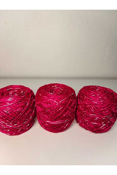 kartopya Fuşya Renkli Koton Pullu İp 300gr(3x100 Gr)