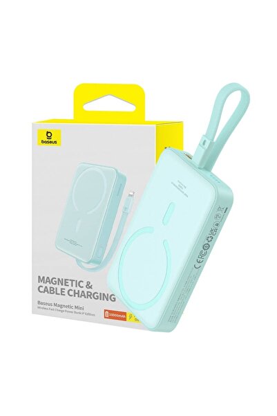 Baseus Baterie externă MagSafe, USB-C, 10000mAh, 20W - Magnetică Mini, Mentă