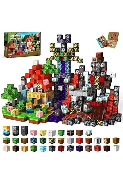 Bllexar Μαγνητικά Τουβλάκια Κατασκευών Minecraft 150 Τεμάχια