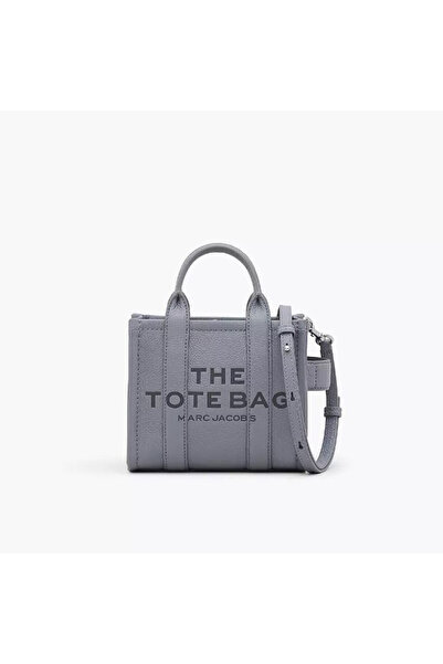 Marc Jacobs Women's Leather Mini Gray Shoulder Bag with Zipper Closure and Lo...