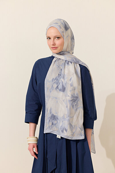 cs camellia scarf Șal Noa Rami - Albastru