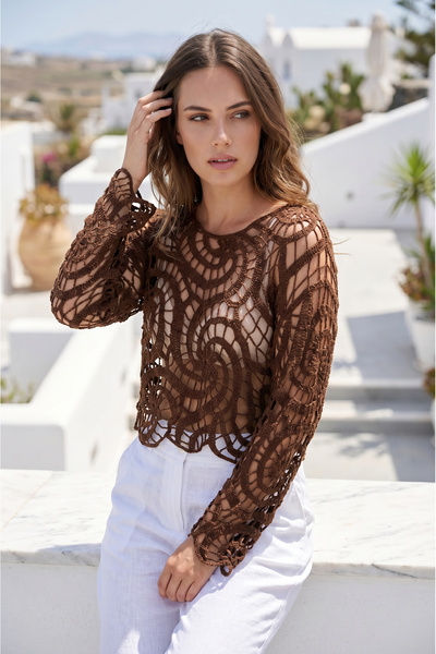 SAYZEN Ajur Detailled Lace Blouse