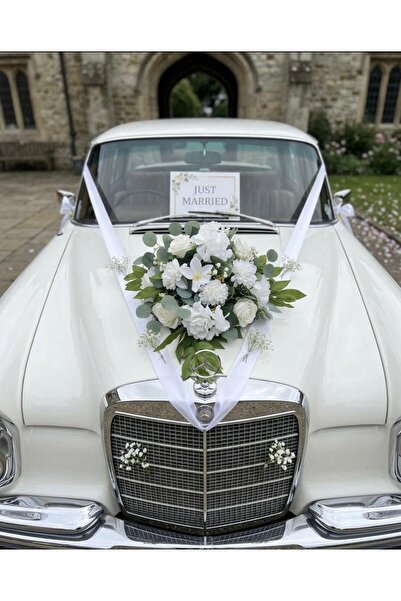 DİVA FLOWER EVENT Lüx Beyaz Yapay Gelin Arabası Çiçeği – Vantuzlu & Kolay Mon...