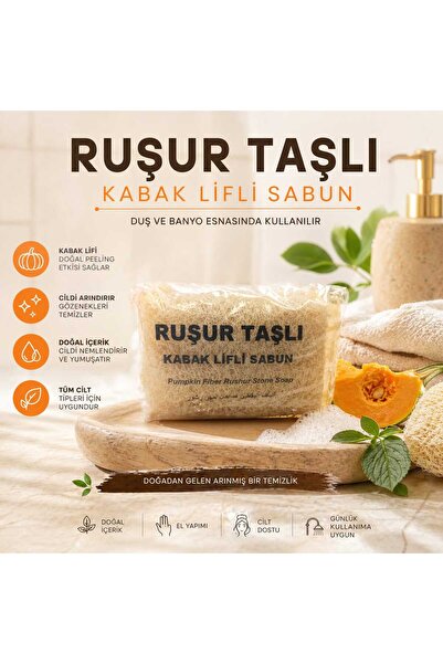 Purlavie Doğal Ruşur Taşlı Kabak Lifli Sabun