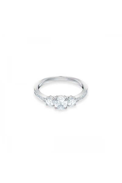 Swarovski Attract Trilogy Round Yüzük Beyaz Rodyum Kaplama 60