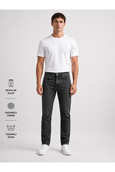oraystore Ανδρικό τζιν παντελόνι κανονικής εφαρμογής, καθημερινό, άνετο, κομψ...