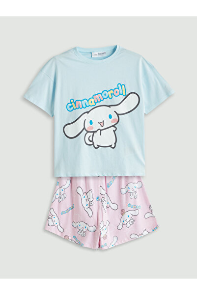 LC Waikiki Set de pijamale scurte pentru fete, cu imprimeu Cinnamoroll și gul...