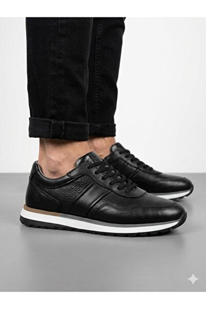 Lütfi Men's Genuine Leather Orthopedic Sole Casual Sneaker Shoes