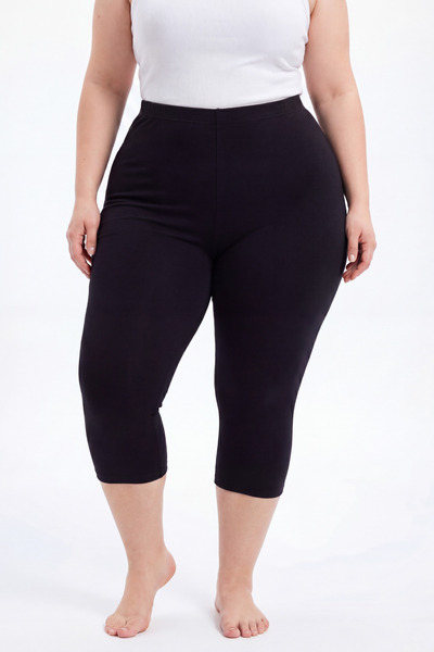 Arma Yıldız Women's Plus Size Capri Leggings High Waist Cotton Lycra Flexible...