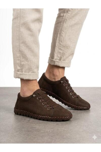 Lütfi Men's genuine leather orthopedic sole summer shoes