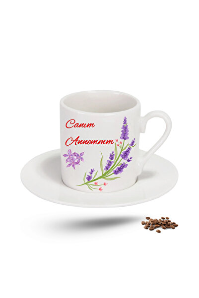 CAİSYA هدية عيد الأم بتصميم خاص فنجان قهوة تركي مفرد - 6 أبيض