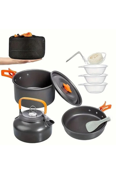 unbranded Set gătit COOKLAPSO 12 piese, camping și bucătării mici, compact și...