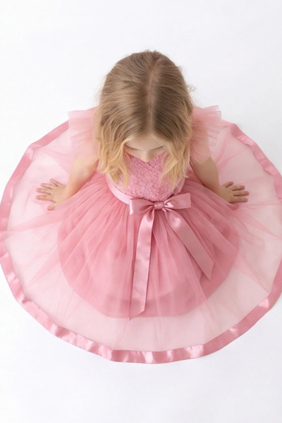 ESİLA KİDS Girl's Dress Tulle Sequin Embroidered Evening Dress Comfortable and Stylish Birthday Dress 4-12 Years Old