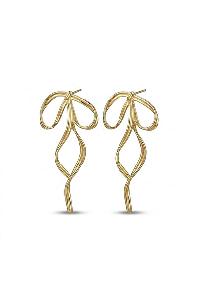 h&b design jewel Gold Ribbon Earrings