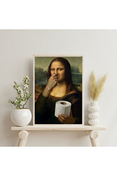 Vantora Mona Lisa Komik Eğlenceli Banyo Lavabo Duvar Tablosu