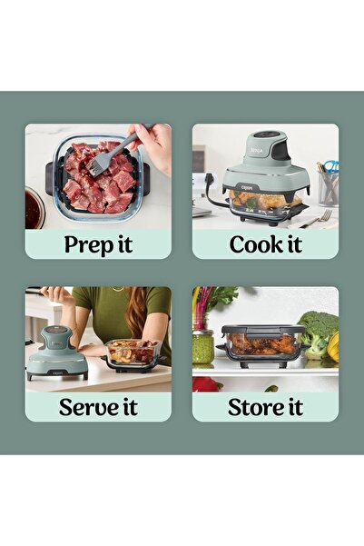 NINJA Crispi 4-in-1 Portable Glass Air Fryer Cooking System