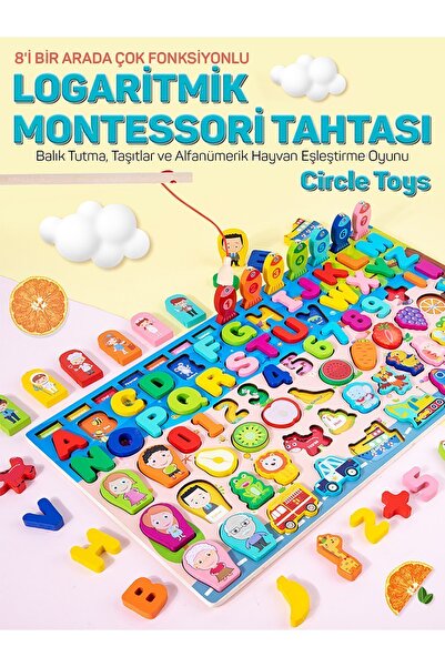 Empressco Çok Fonksiyonlu Montessori Tahtası, Balık Tutma ve Eşleştirme Eğlen...