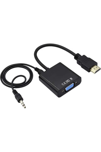 Tastech HDTV to VGA/AV Adaptör 3,5 mm Ses Konektörü VGA Dişi HDMI Erkek Adapt...