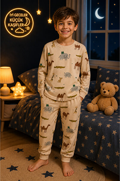 %100 Pamuk 4 Mevsim Çocuk Pijama Takımı 8-13 Yaş | Yumuşak Dokulu