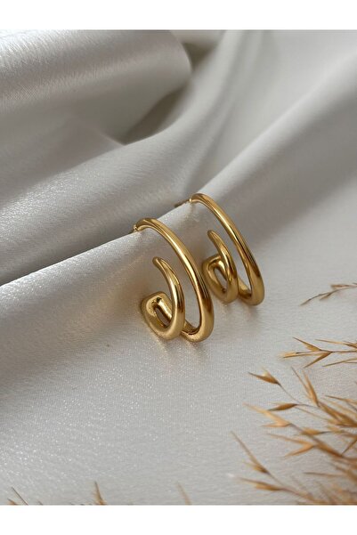 stainless steell Curved Model Steel Earrings