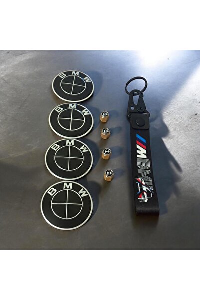 İKTUNING BMW 56 MM ALÜMİNYUM JANT GÖBEK STICKER 4 ADET METAL SİBOP KAPAK VE M...