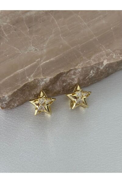 stainless steell Curved Star Steel Earrings