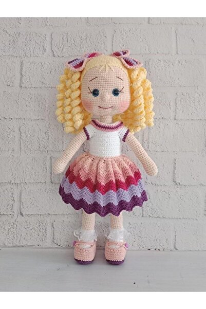 OYUNCAKPARK Sarışın Festival Kıvırcık Saçlı Karnaval Bebek Amigurumi Organik ...