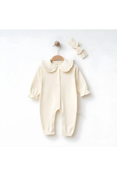 STRAWBABY Kız Bebek Fırfırlı Papatya Motif Yakalı Bandanalı 0-3/3-6 Ay Pamuk ...