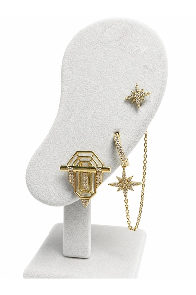 Laviona jewelry Xuping 14k 3 lü Küpe